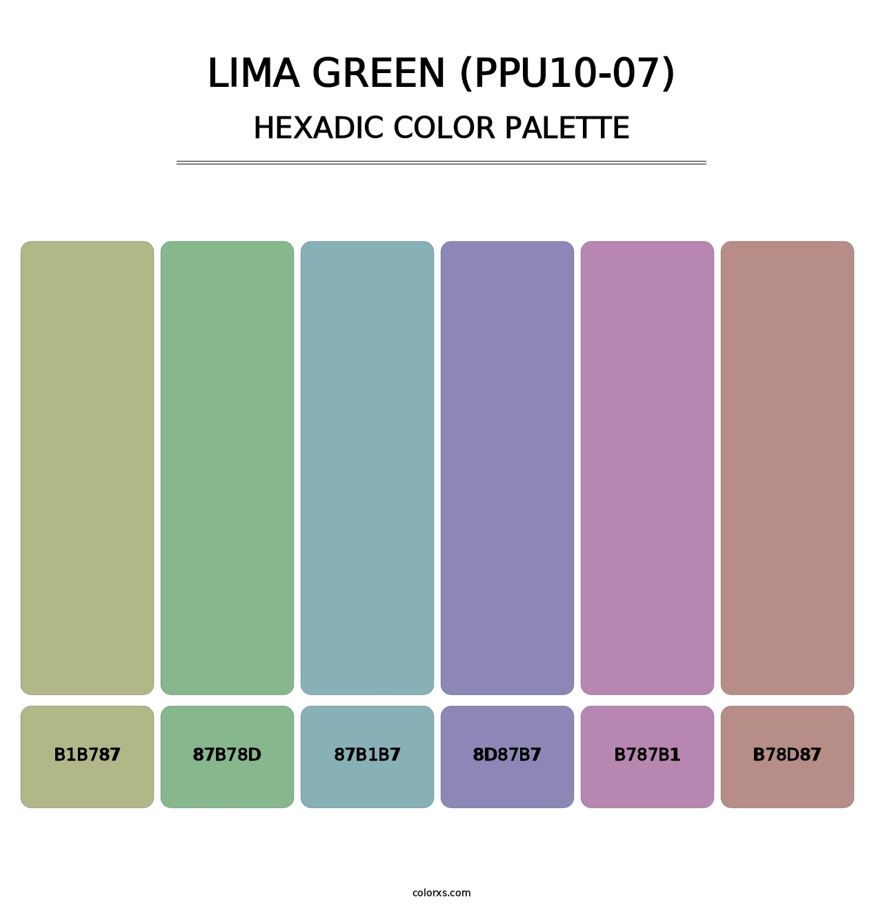 Lima Green (PPU10-07) - Hexadic Color Palette