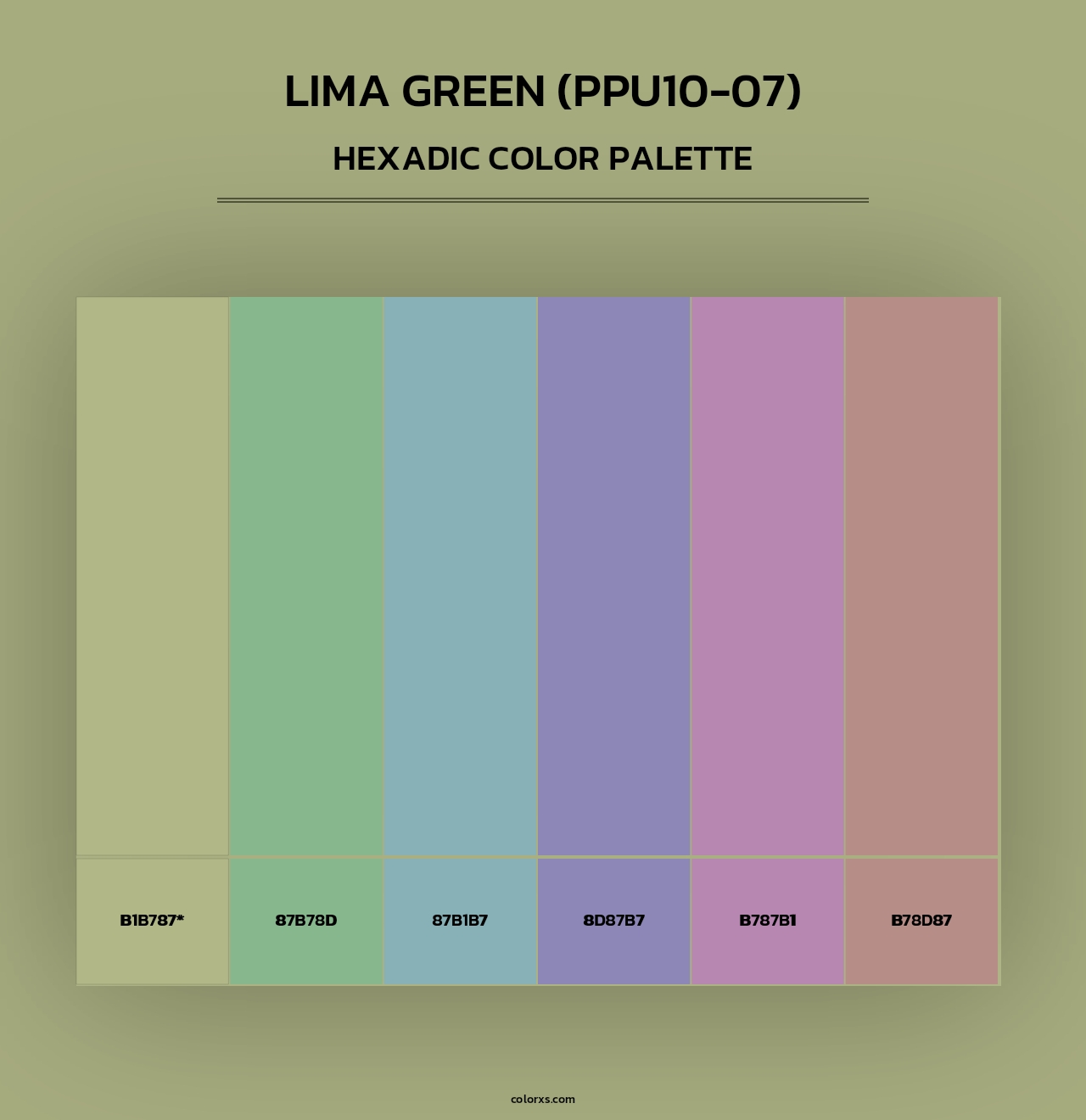 Lima Green (PPU10-07) - Hexadic Color Palette