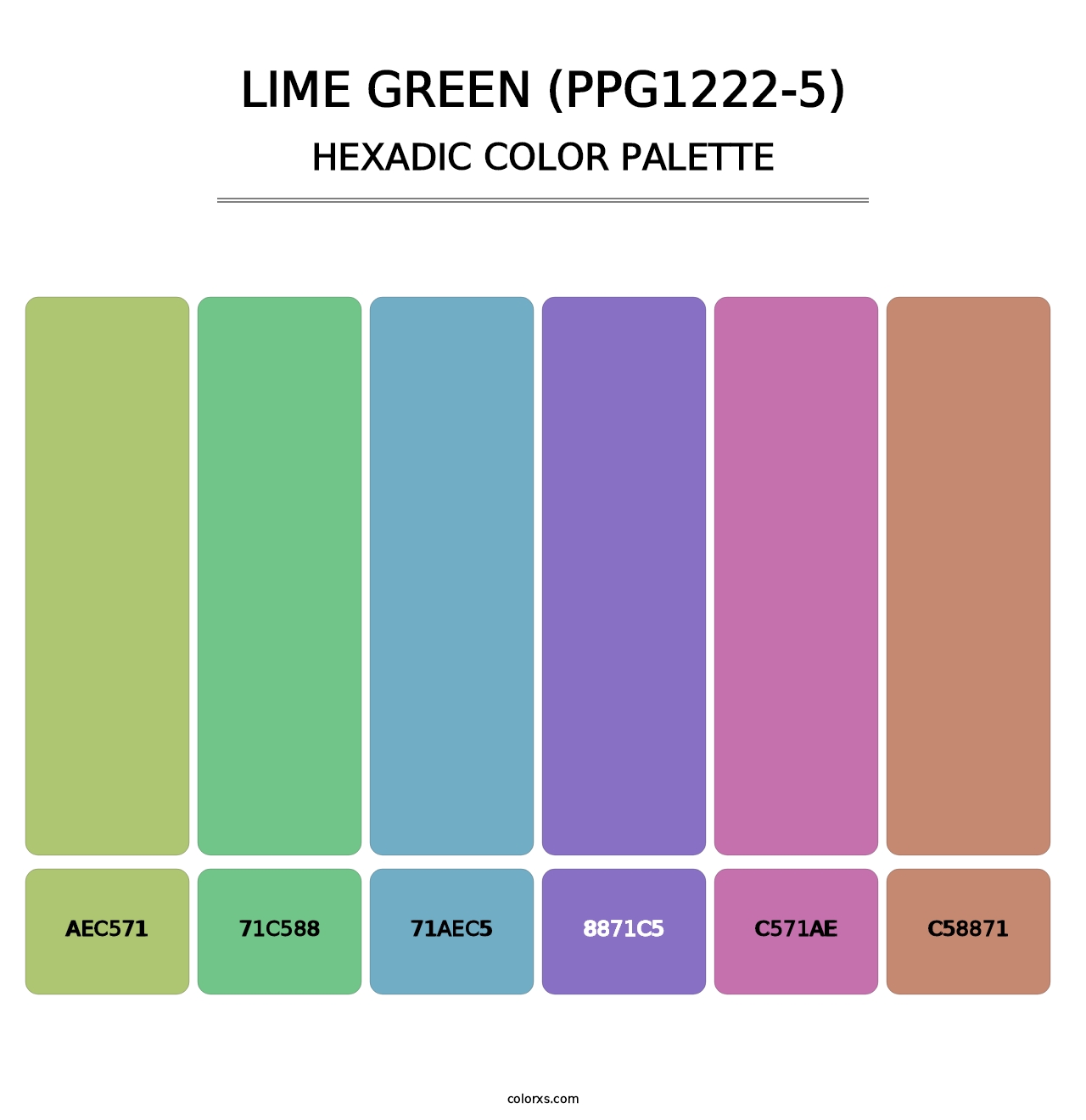 Lime Green (PPG1222-5) - Hexadic Color Palette