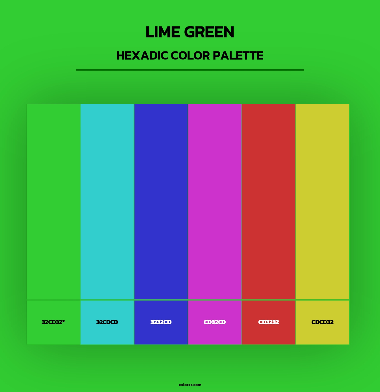 Lime Green - Hexadic Color Palette