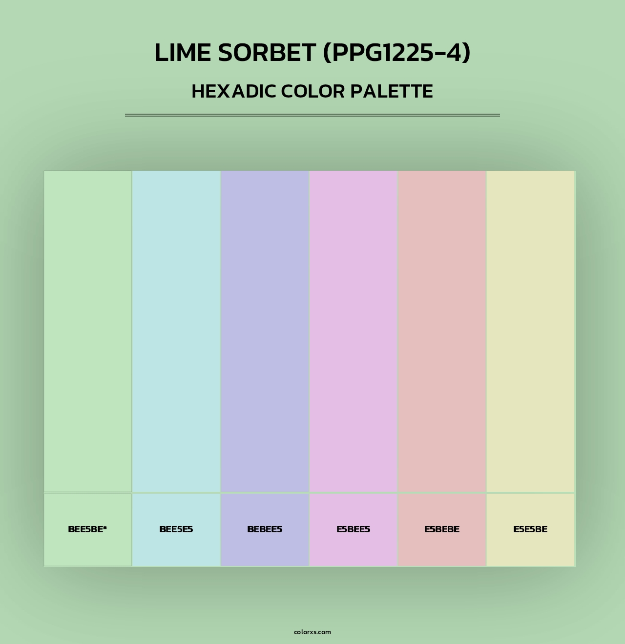 Lime Sorbet (PPG1225-4) - Hexadic Color Palette