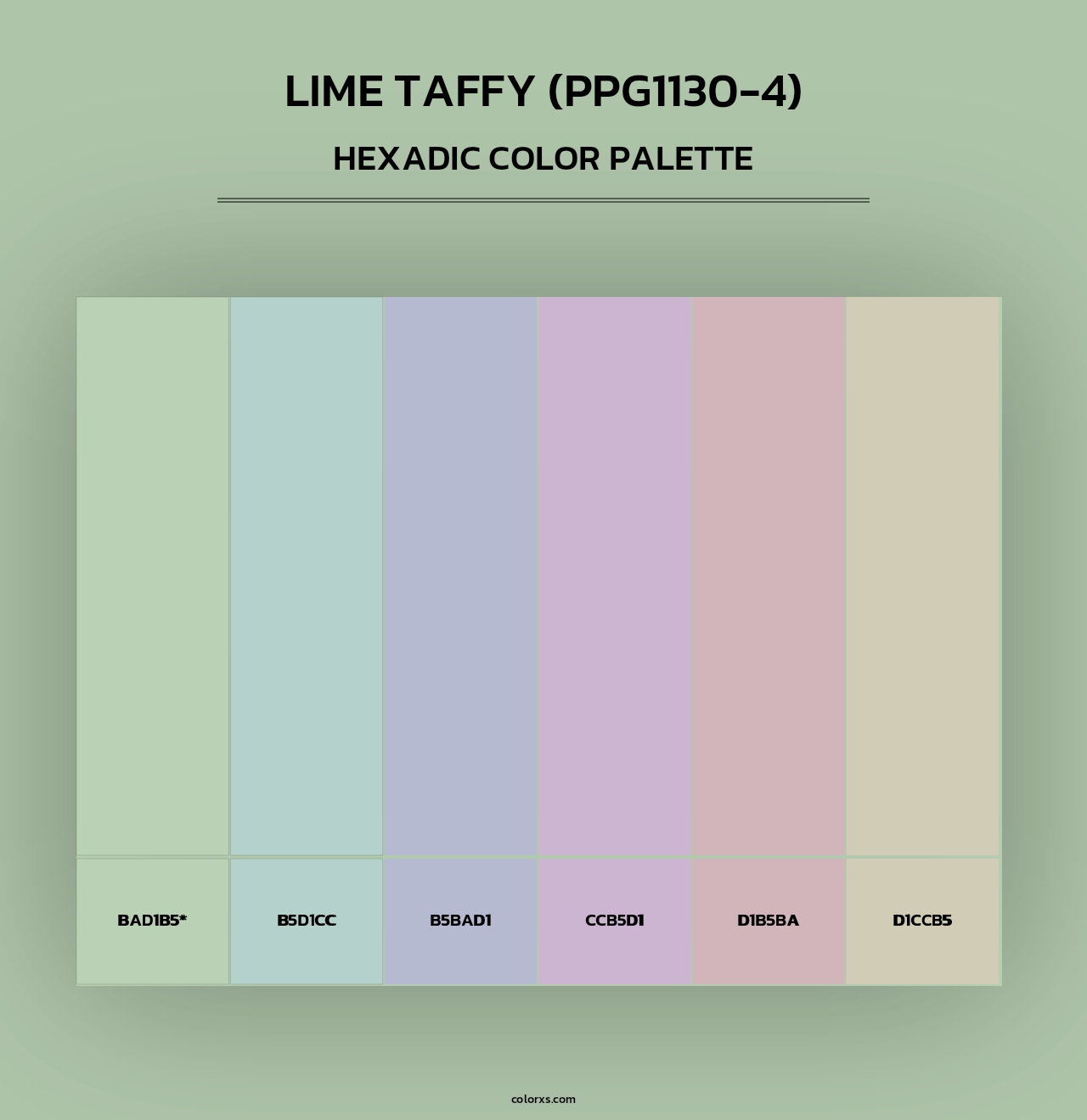 Lime Taffy (PPG1130-4) - Hexadic Color Palette