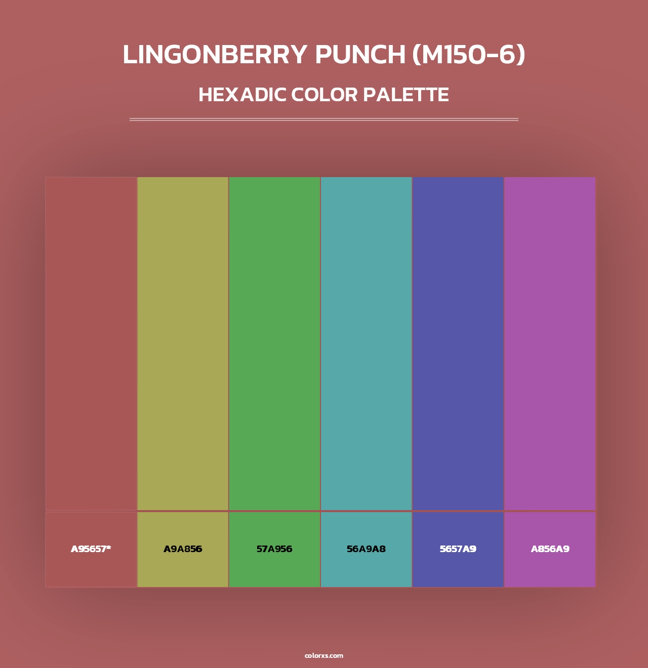 Lingonberry Punch (M150-6) - Hexadic Color Palette