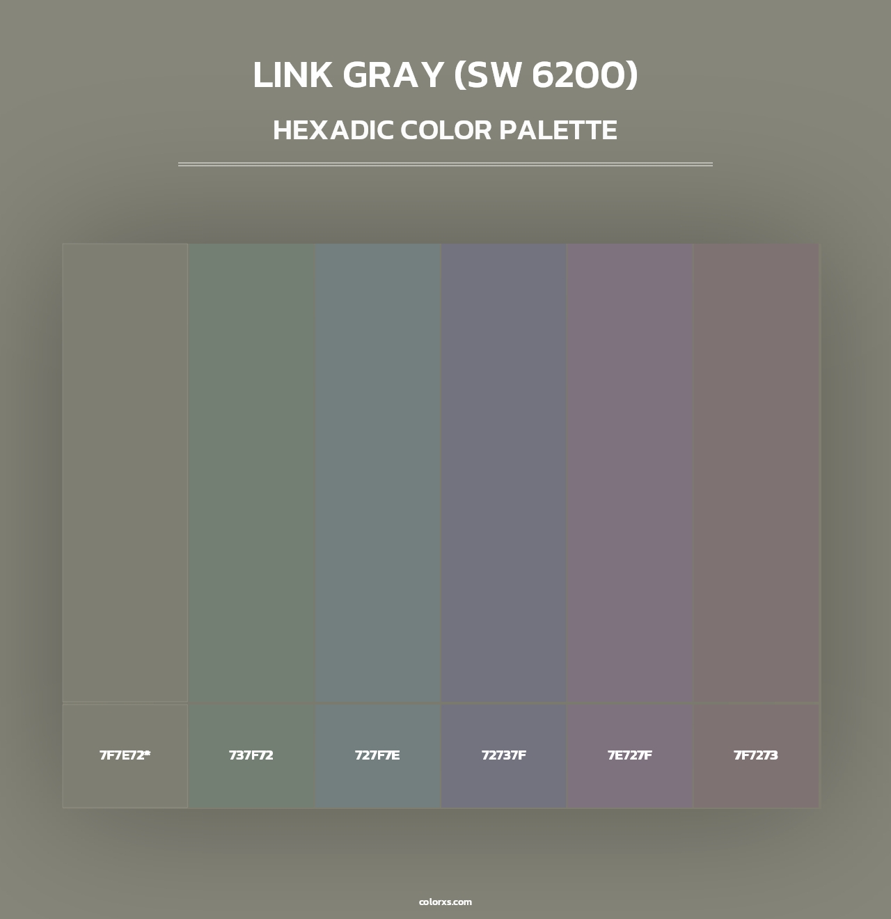 Link Gray (SW 6200) - Hexadic Color Palette