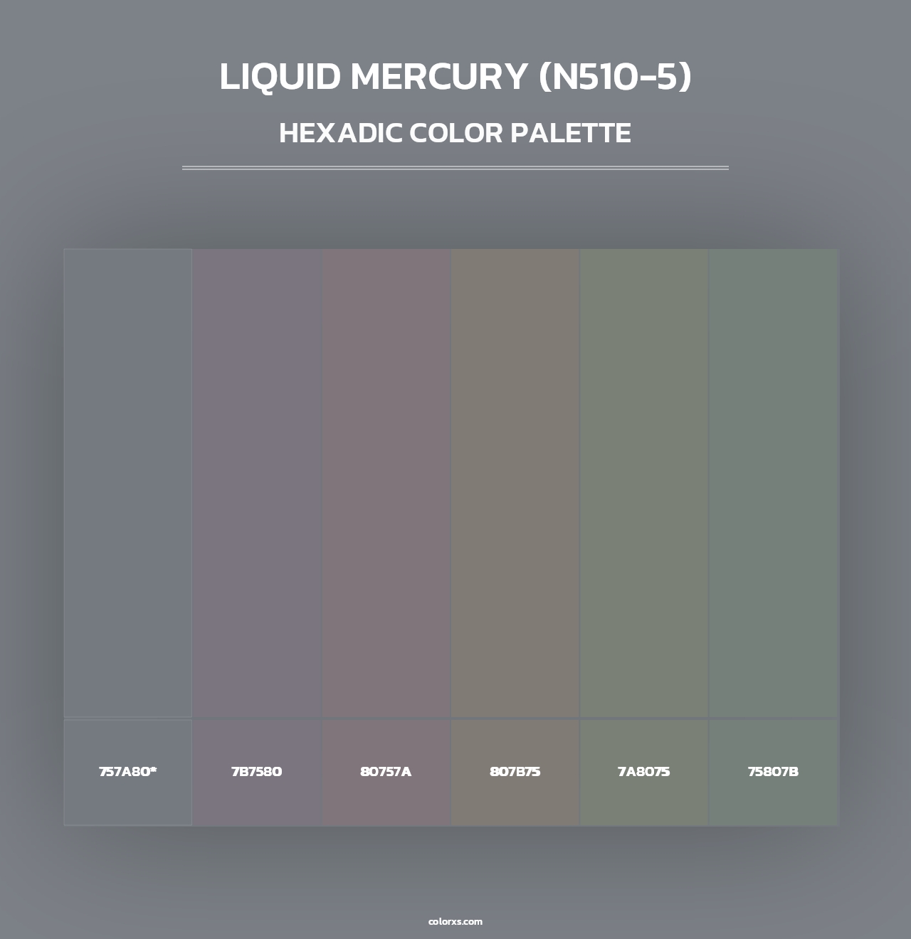Liquid Mercury (N510-5) - Hexadic Color Palette