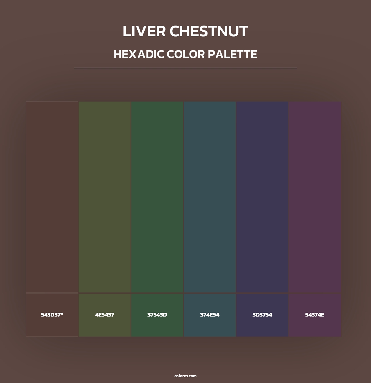Liver Chestnut - Hexadic Color Palette