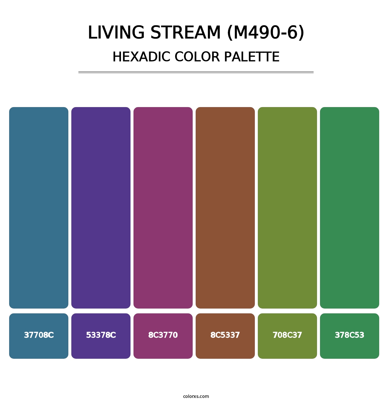 Living Stream (M490-6) - Hexadic Color Palette