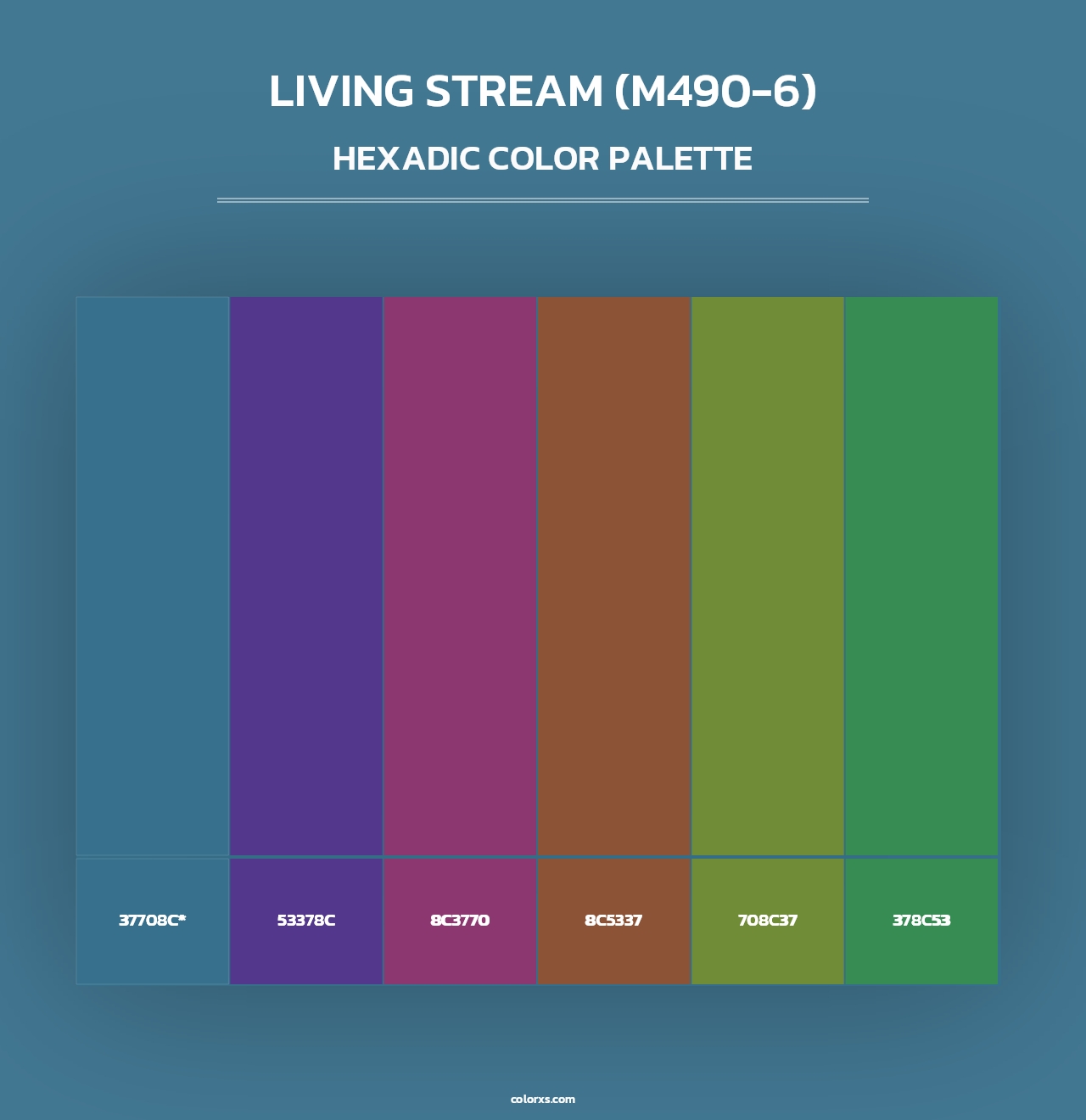 Living Stream (M490-6) - Hexadic Color Palette