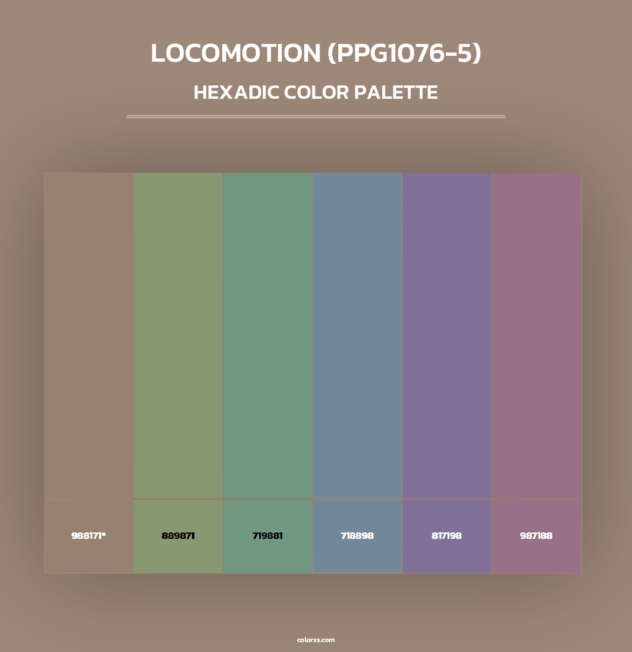 Locomotion (PPG1076-5) - Hexadic Color Palette