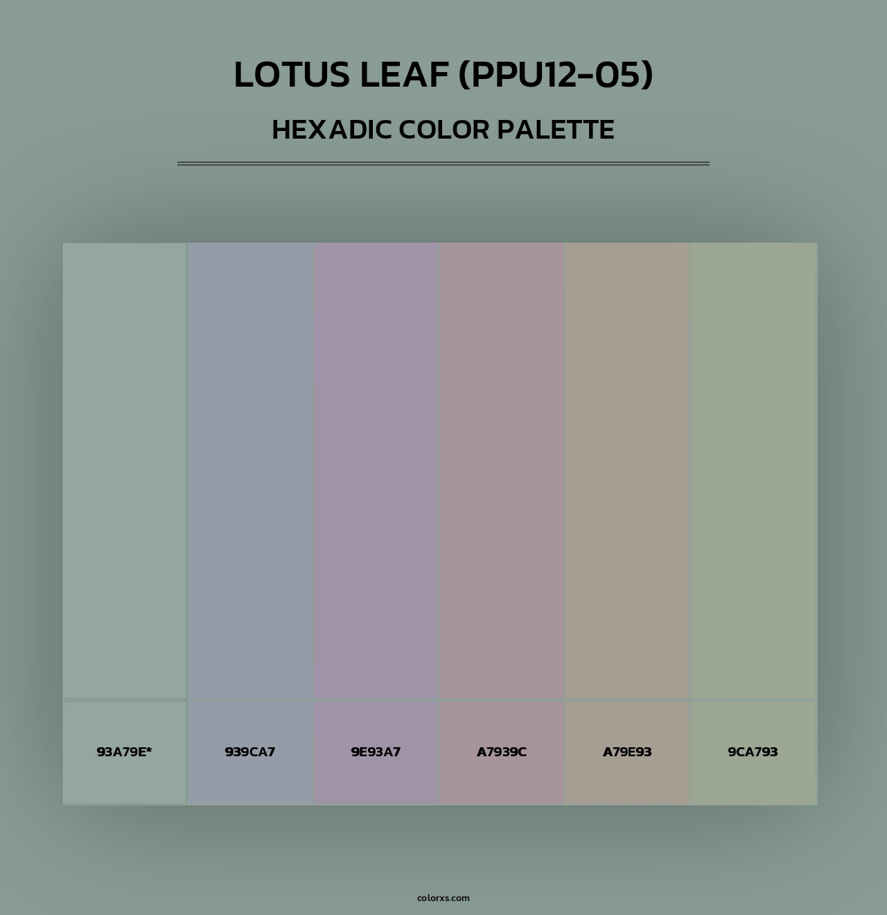 Lotus Leaf (PPU12-05) - Hexadic Color Palette