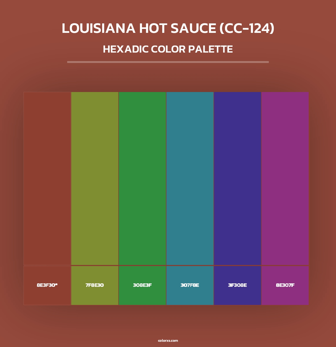 Louisiana Hot Sauce (CC-124) - Hexadic Color Palette