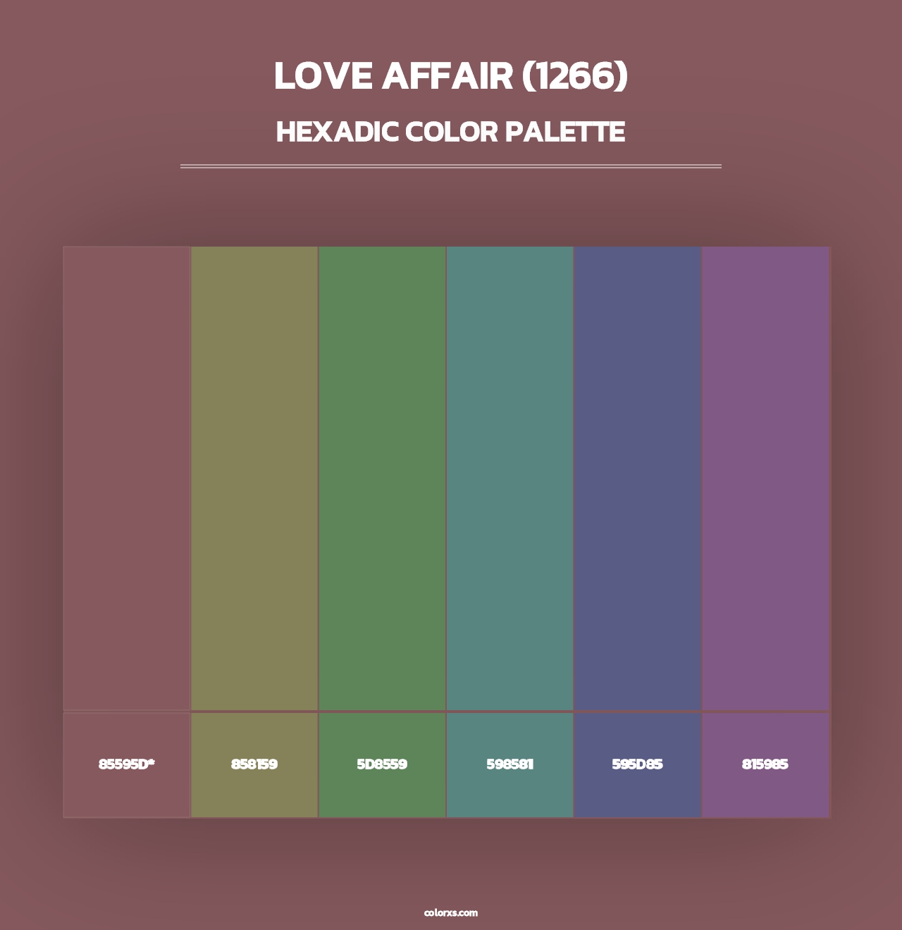 Love Affair (1266) - Hexadic Color Palette