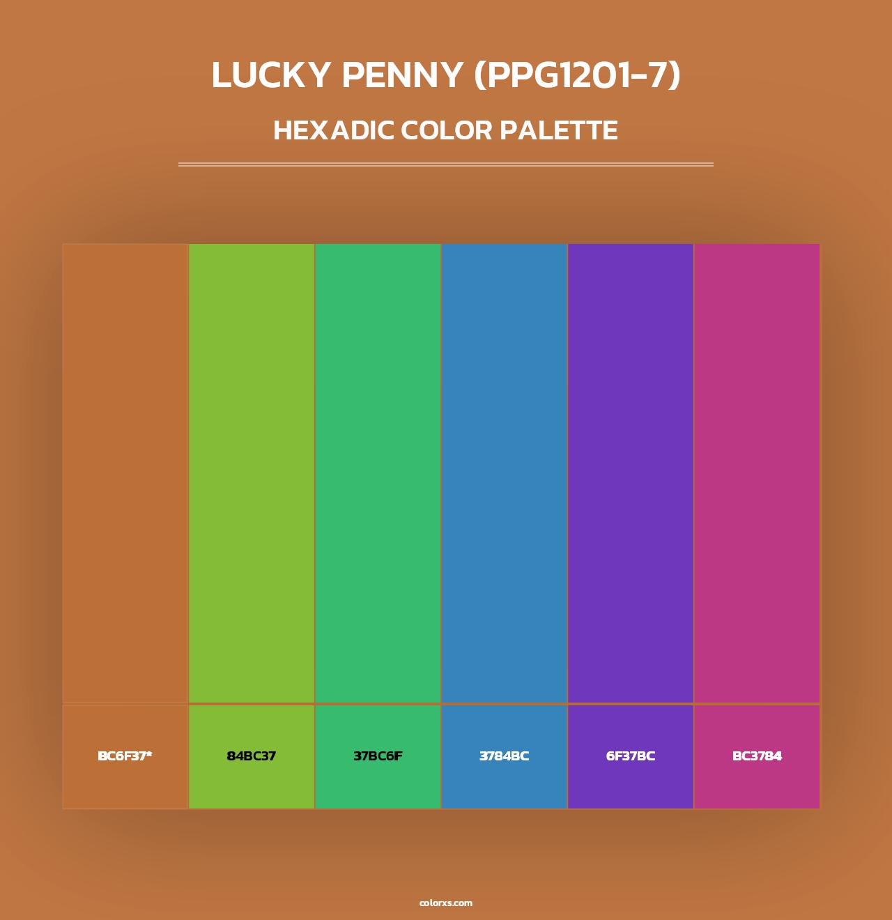 Lucky Penny (PPG1201-7) - Hexadic Color Palette