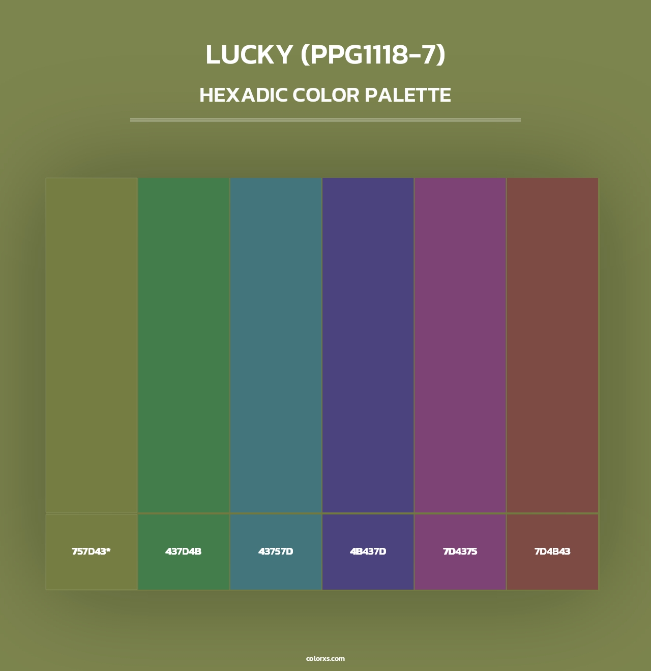 Lucky (PPG1118-7) - Hexadic Color Palette