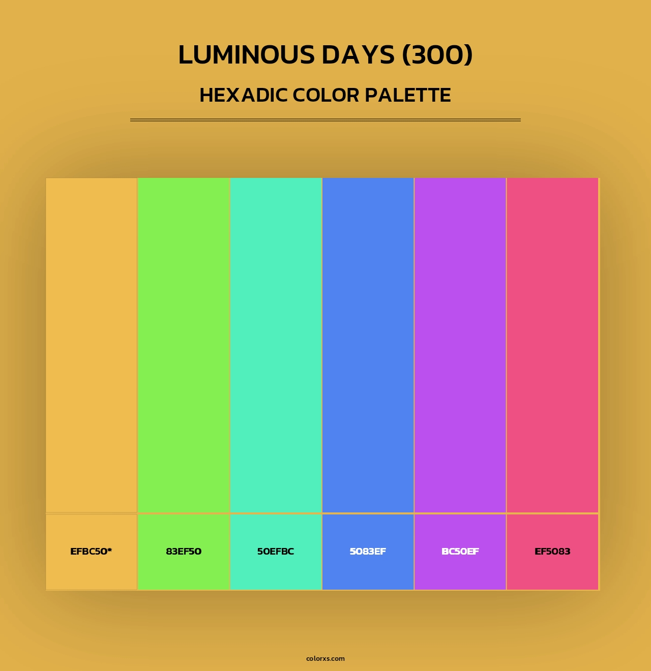 Luminous Days (300) - Hexadic Color Palette