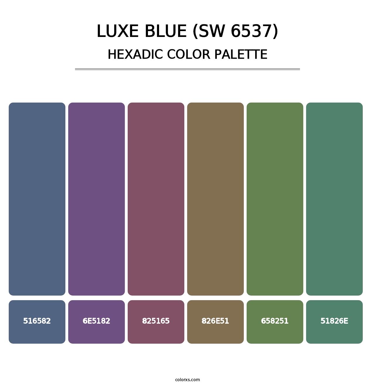 Luxe Blue (SW 6537) - Hexadic Color Palette
