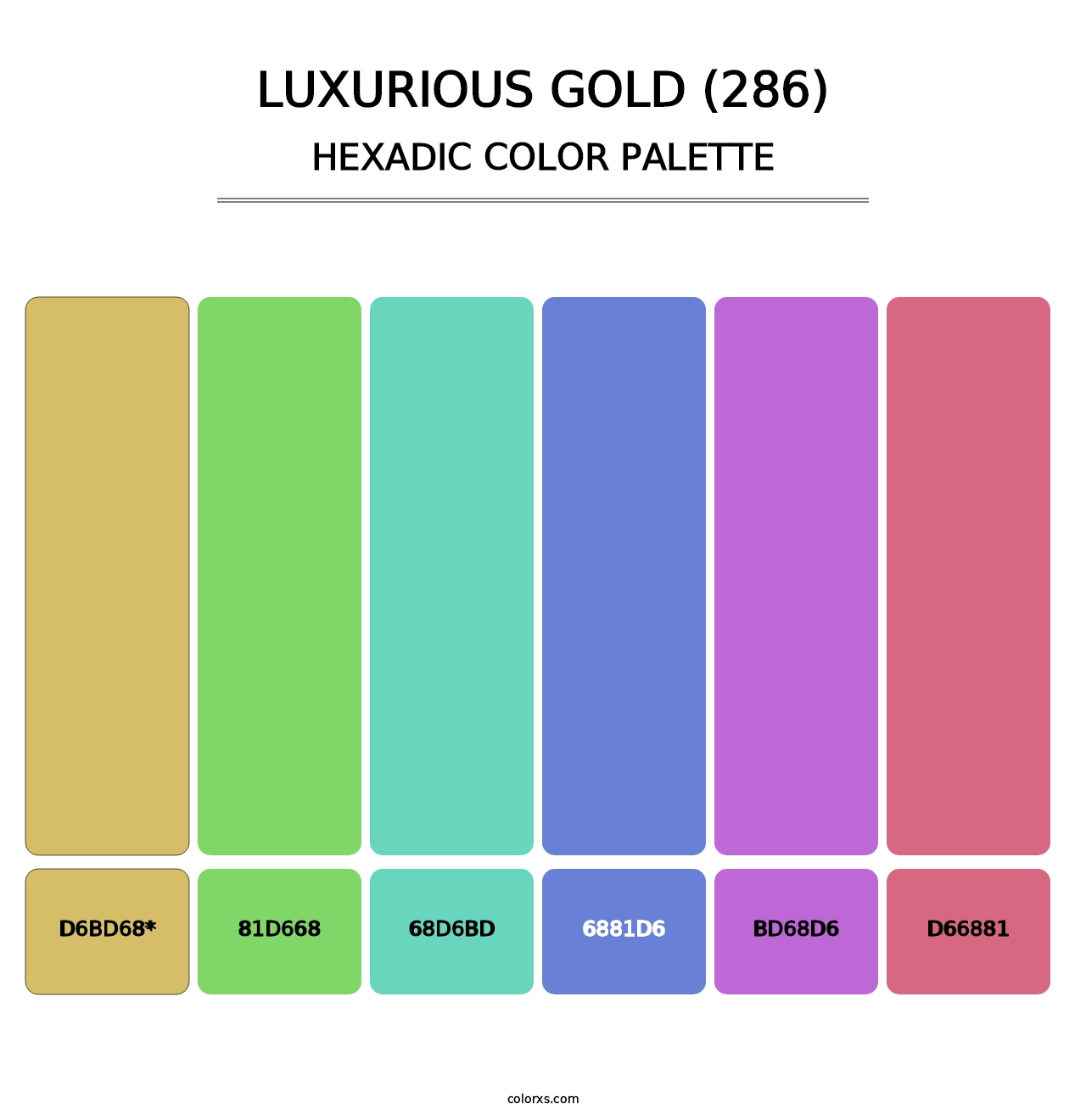 Luxurious Gold (286) - Hexadic Color Palette