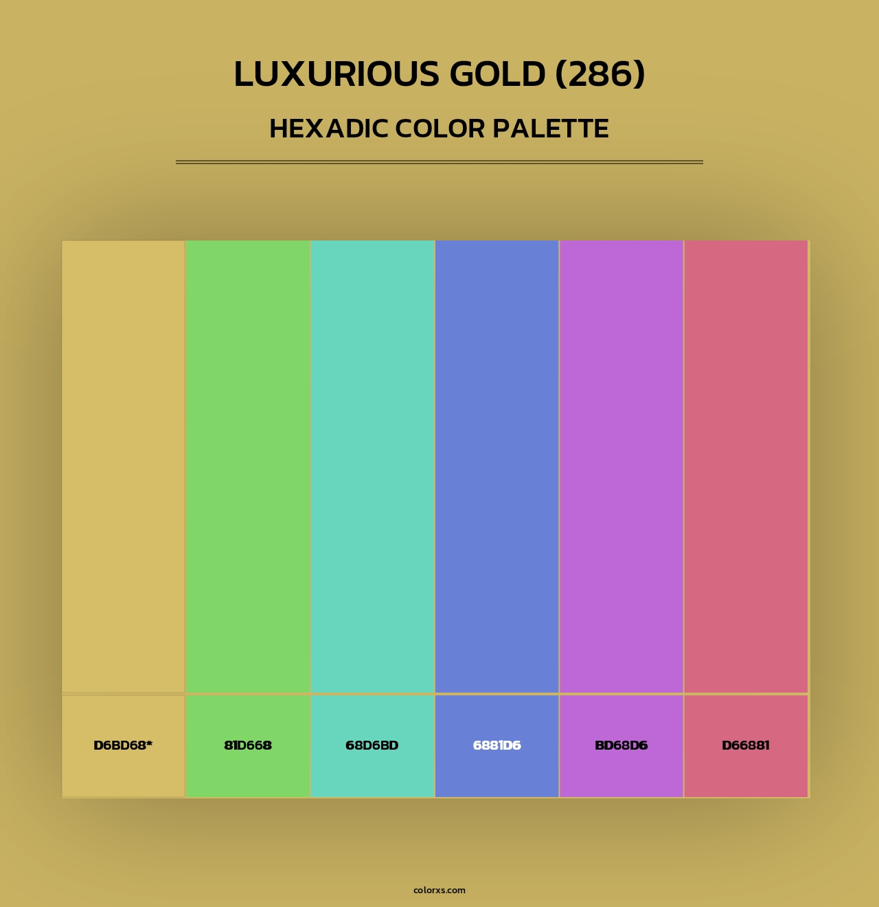 Luxurious Gold (286) - Hexadic Color Palette