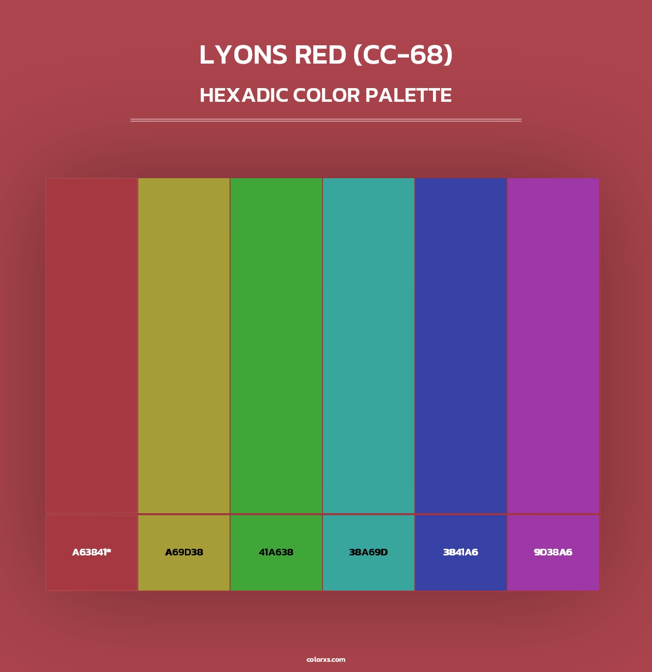 Lyons Red (CC-68) - Hexadic Color Palette