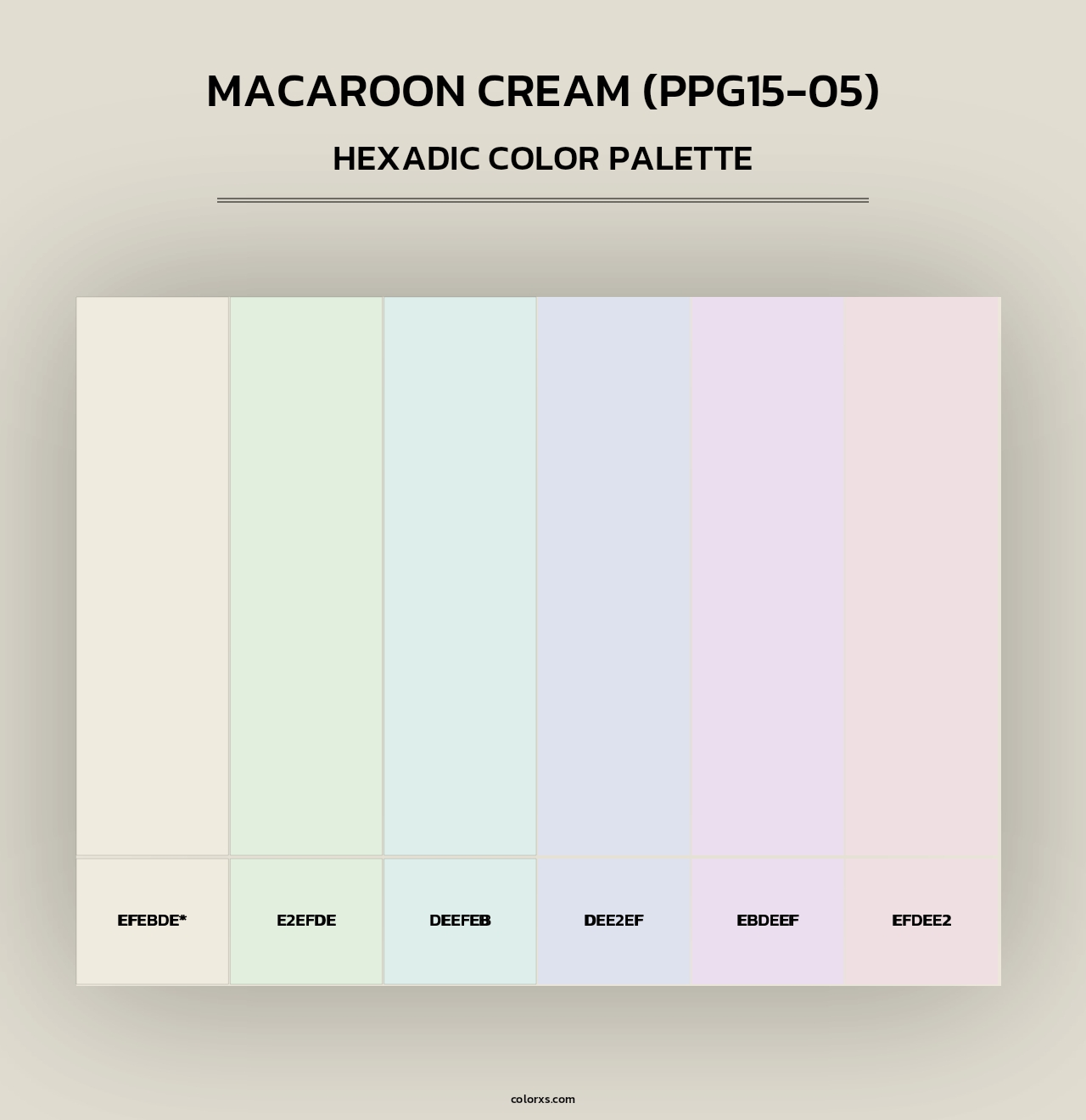 Macaroon Cream (PPG15-05) - Hexadic Color Palette