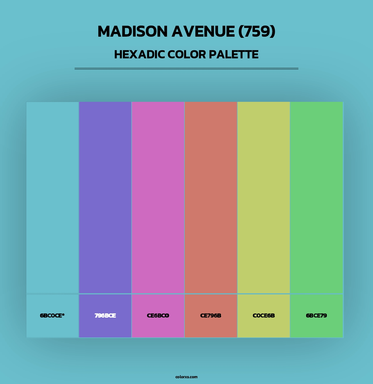 Madison Avenue (759) - Hexadic Color Palette
