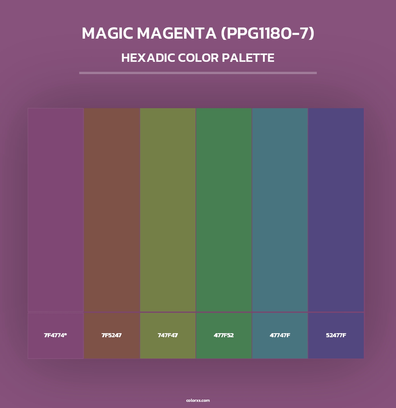 Magic Magenta (PPG1180-7) - Hexadic Color Palette