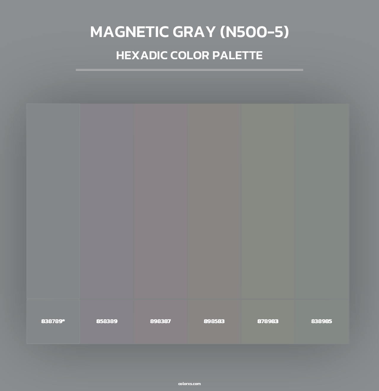 Magnetic Gray (N500-5) - Hexadic Color Palette