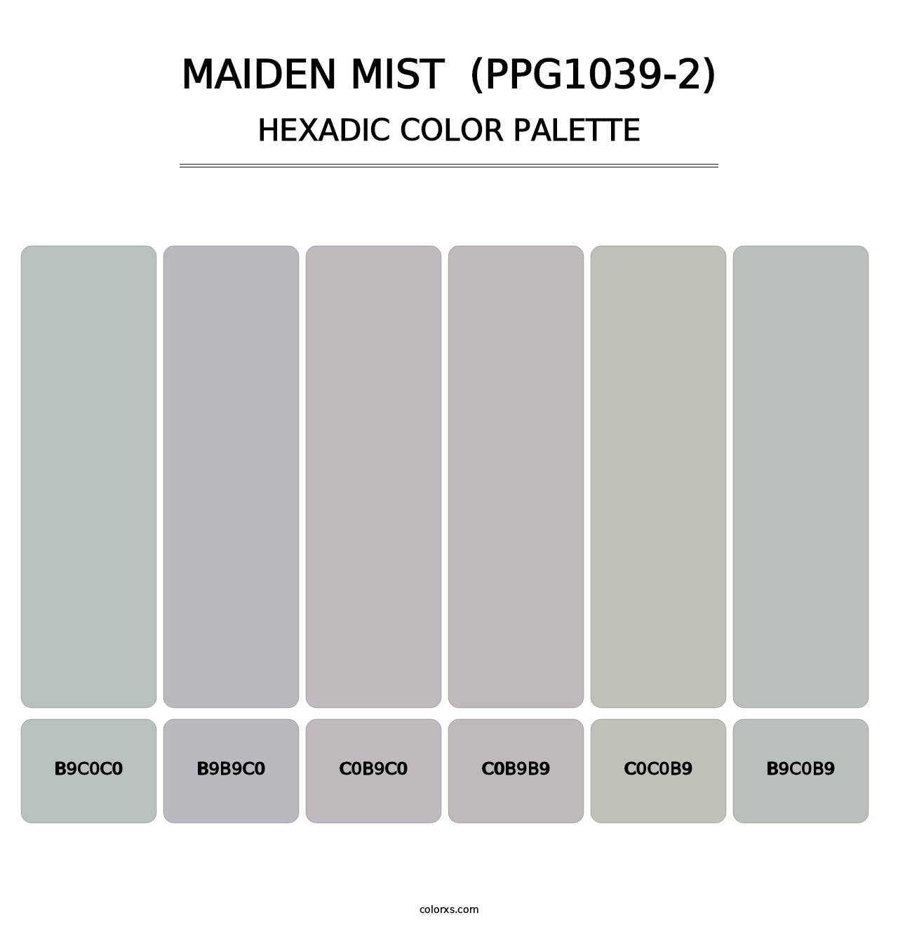 Maiden Mist  (PPG1039-2) - Hexadic Color Palette