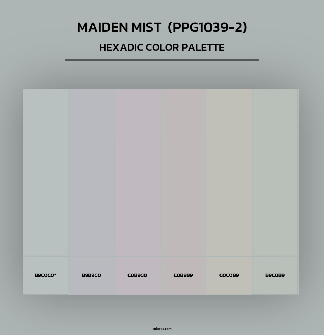 Maiden Mist  (PPG1039-2) - Hexadic Color Palette