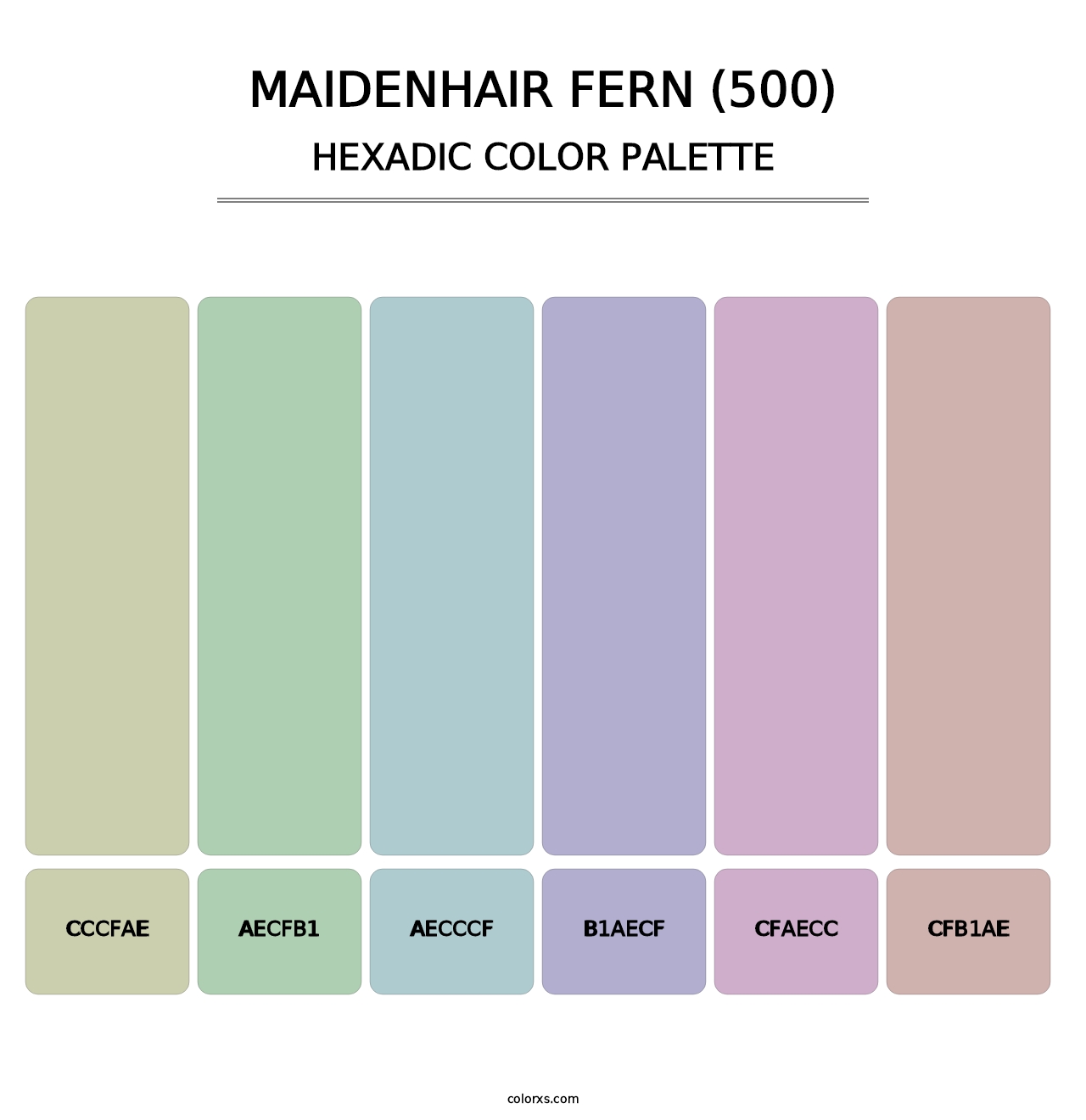 Maidenhair Fern (500) - Hexadic Color Palette