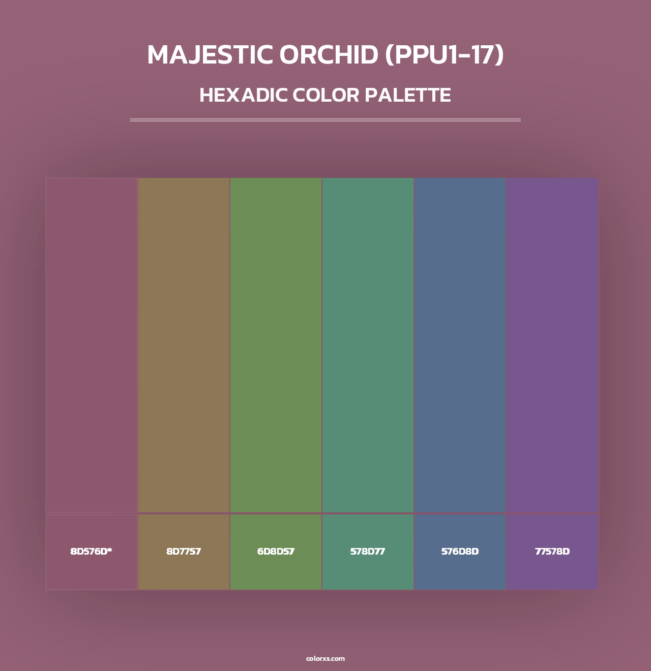 Majestic Orchid (PPU1-17) - Hexadic Color Palette
