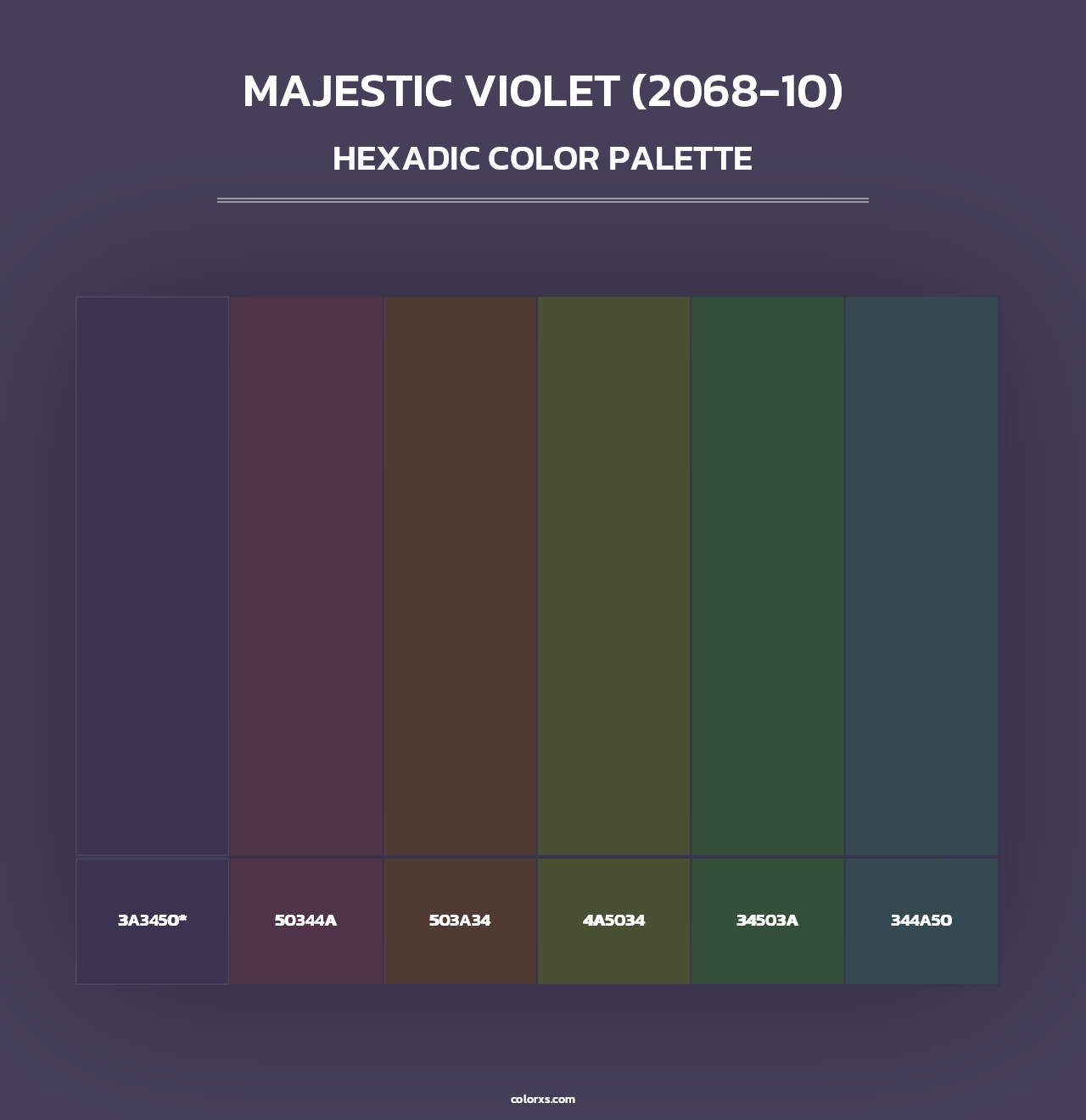 Majestic Violet (2068-10) - Hexadic Color Palette