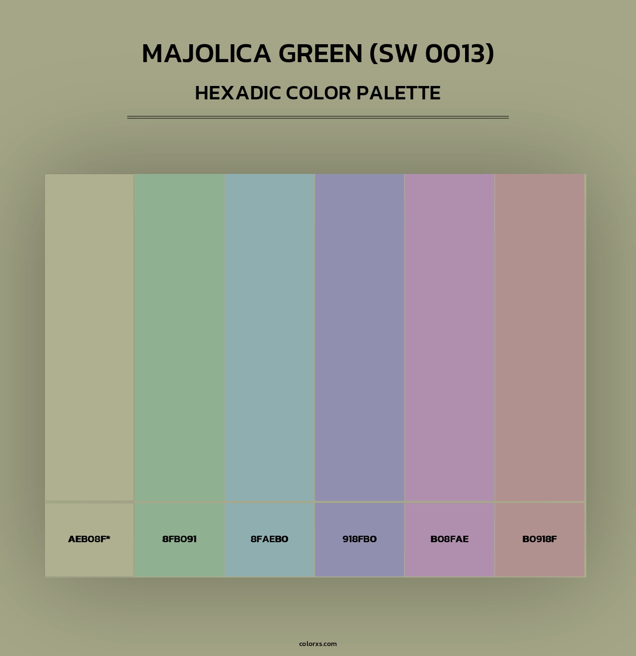 Majolica Green (SW 0013) - Hexadic Color Palette