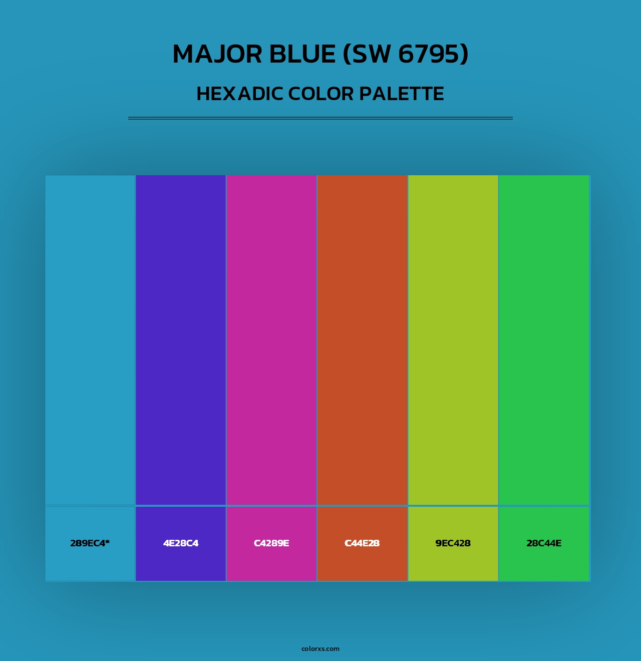 Major Blue (SW 6795) - Hexadic Color Palette