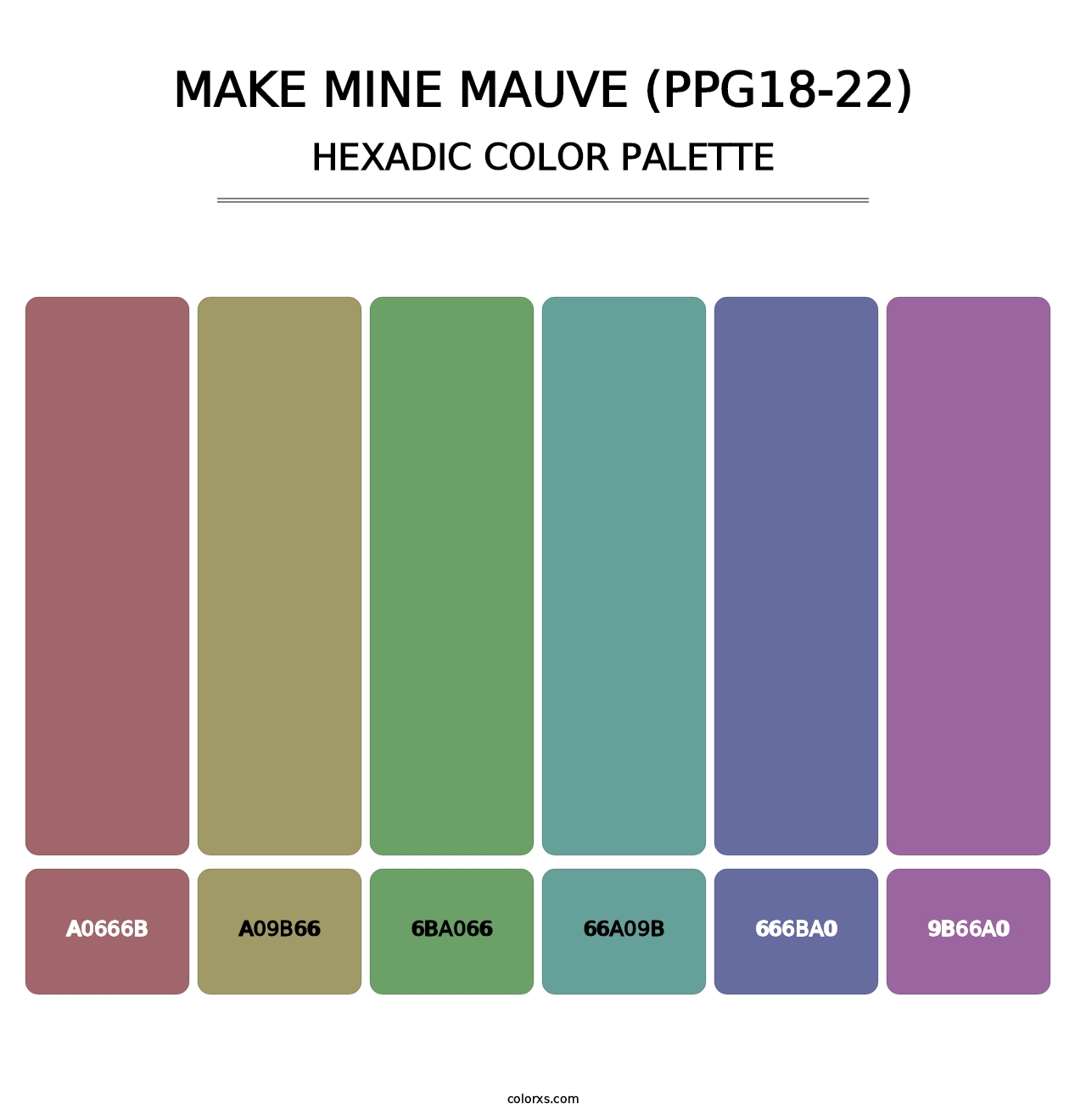 Make Mine Mauve (PPG18-22) - Hexadic Color Palette