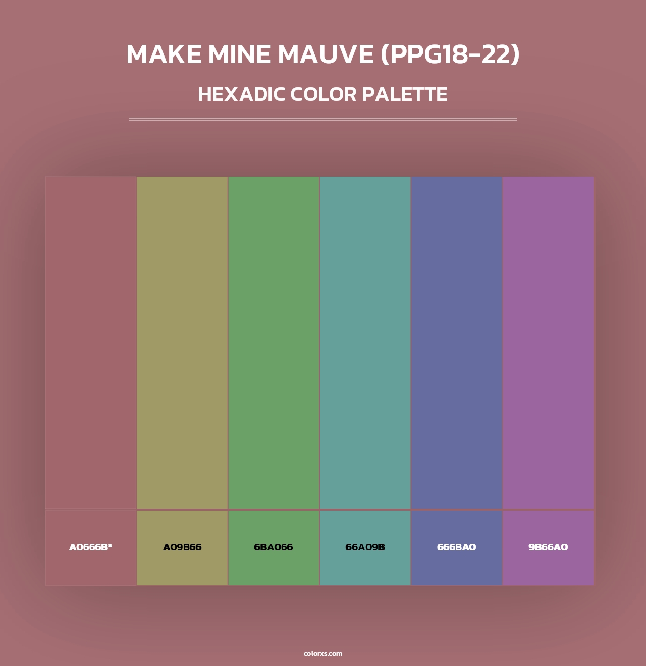 Make Mine Mauve (PPG18-22) - Hexadic Color Palette
