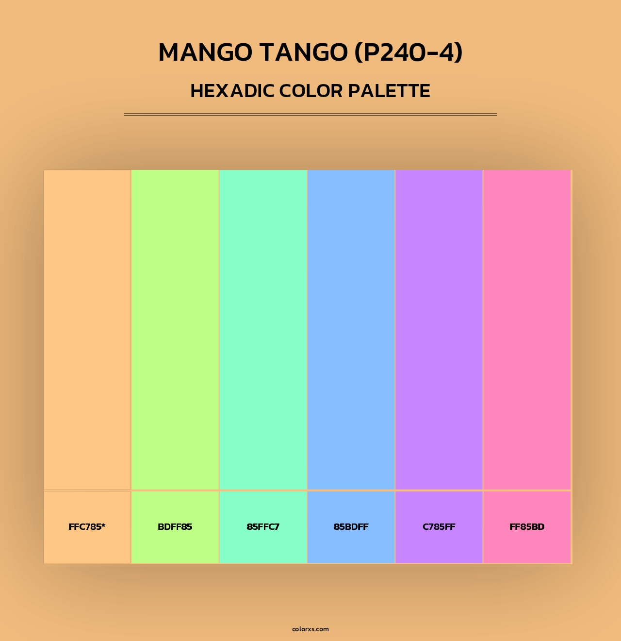 Mango Tango (P240-4) - Hexadic Color Palette