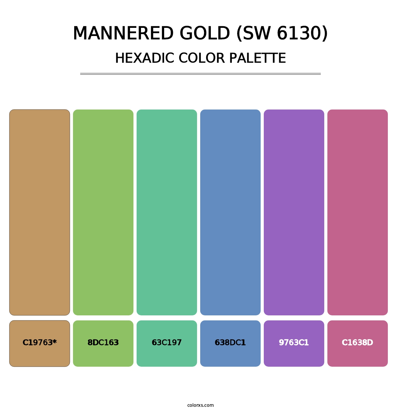 Mannered Gold (SW 6130) - Hexadic Color Palette