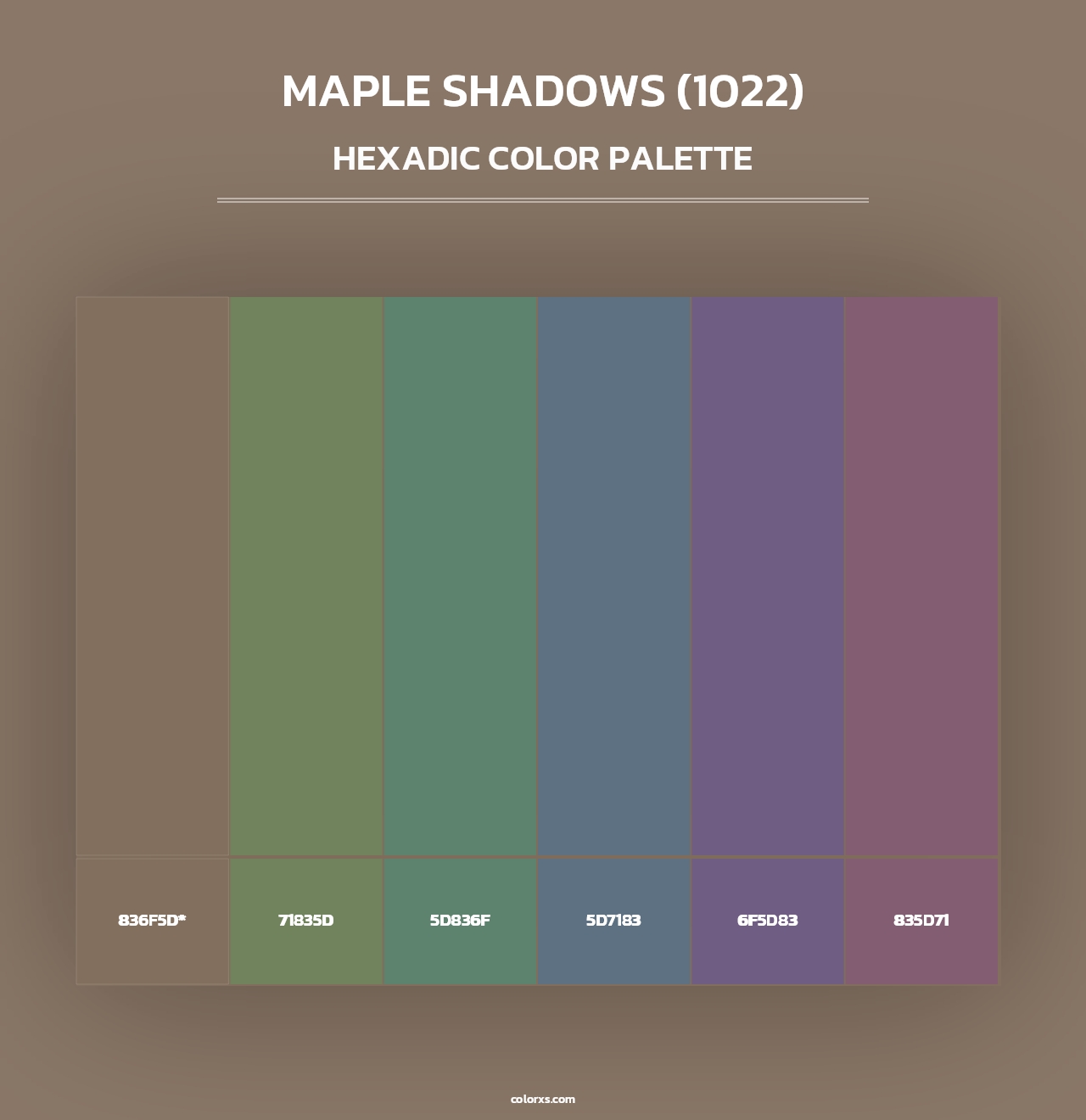 Maple Shadows (1022) - Hexadic Color Palette