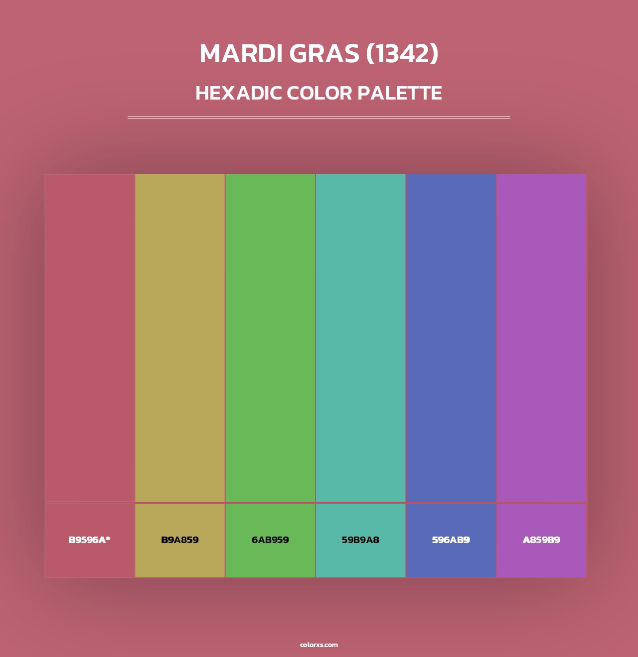 Mardi Gras (1342) - Hexadic Color Palette
