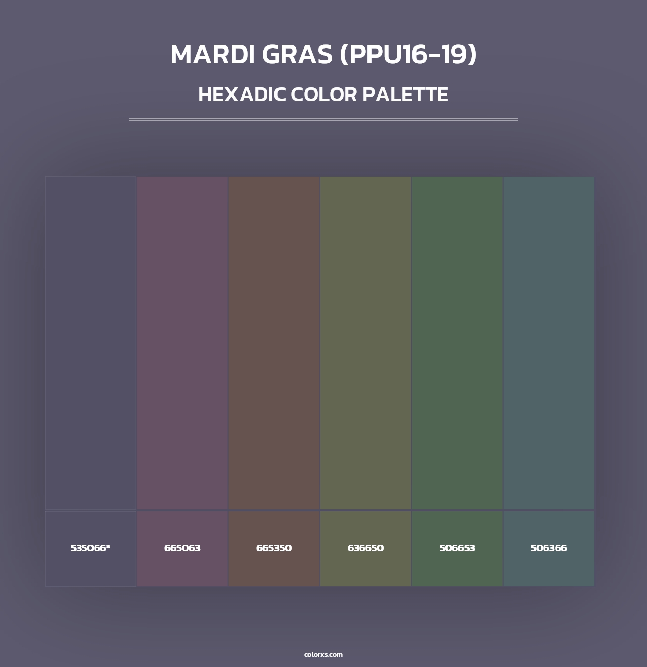 Mardi Gras (PPU16-19) - Hexadic Color Palette