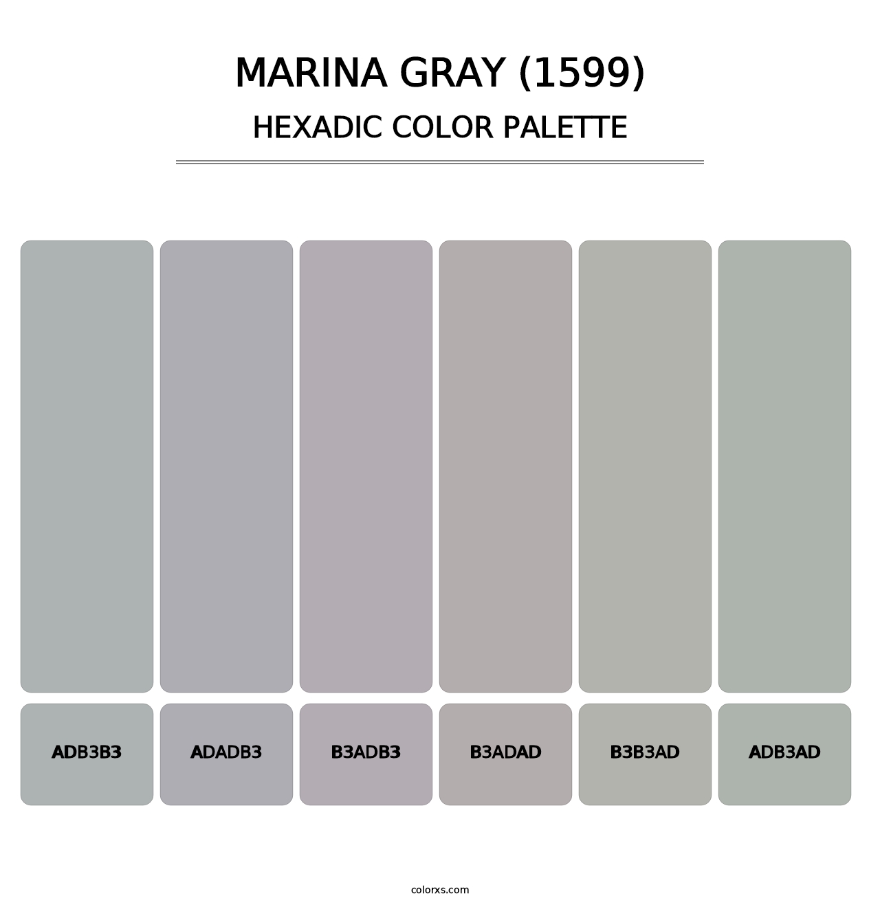 Marina Gray (1599) - Hexadic Color Palette