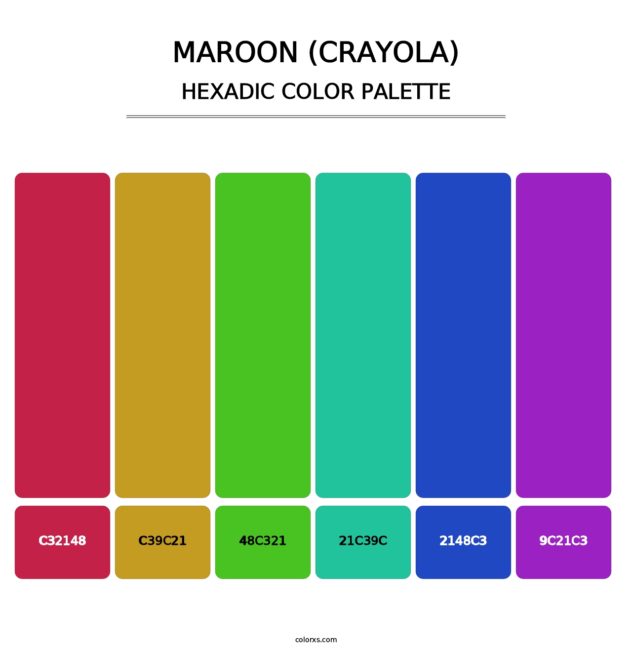 Maroon (Crayola) - Hexadic Color Palette
