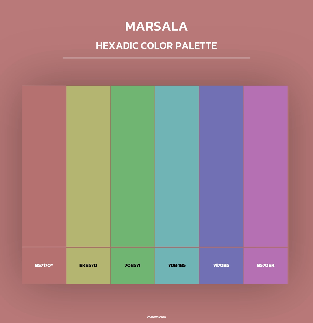 Marsala - Hexadic Color Palette