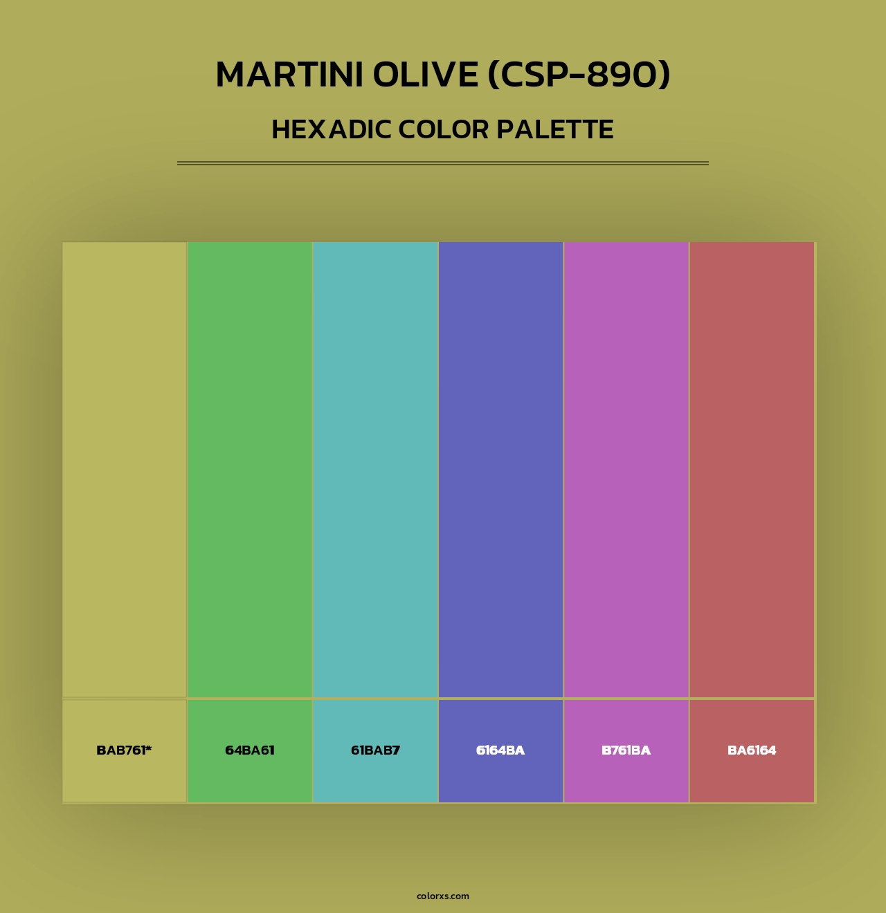 Martini Olive (CSP-890) - Hexadic Color Palette