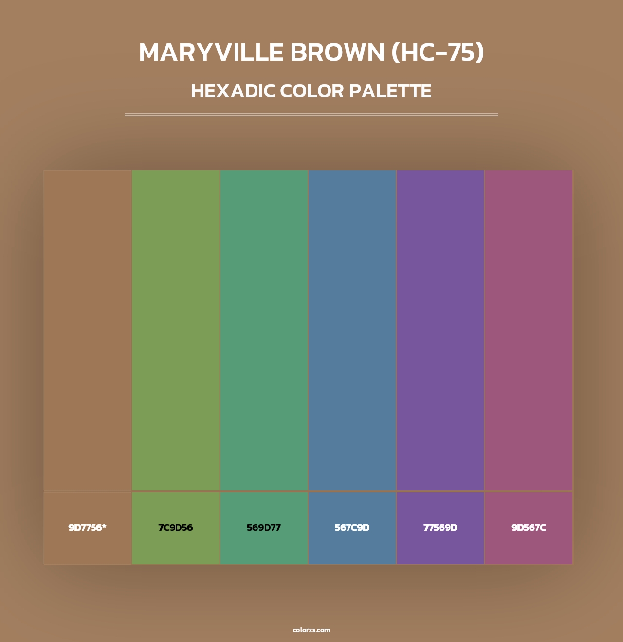 Maryville Brown (HC-75) - Hexadic Color Palette