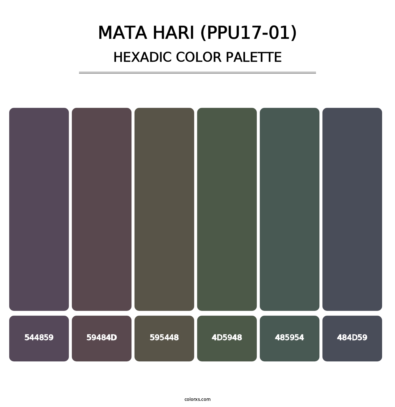 Mata Hari (PPU17-01) - Hexadic Color Palette