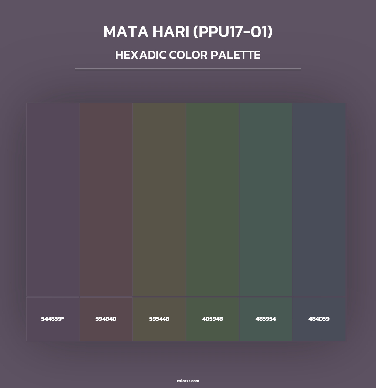 Mata Hari (PPU17-01) - Hexadic Color Palette