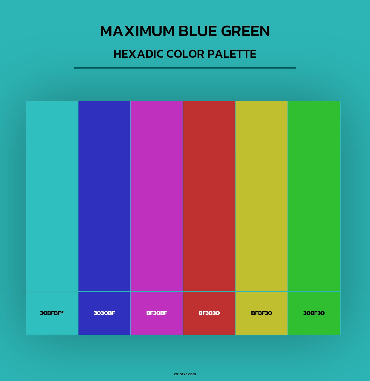 Maximum Blue Green - Hexadic Color Palette