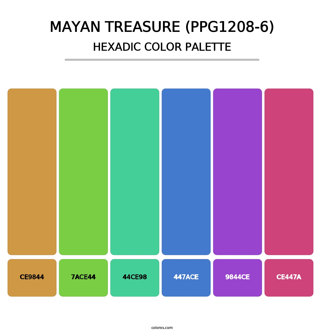Mayan Treasure (PPG1208-6) - Hexadic Color Palette